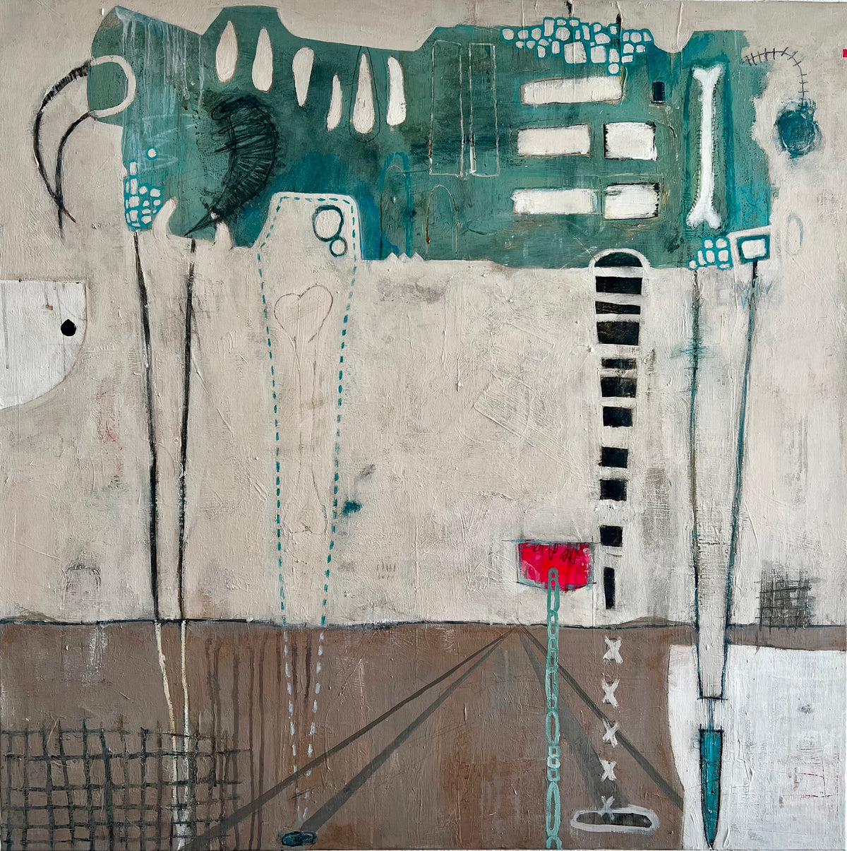 “A Bull Walking the Desert" (36 x 36 in)