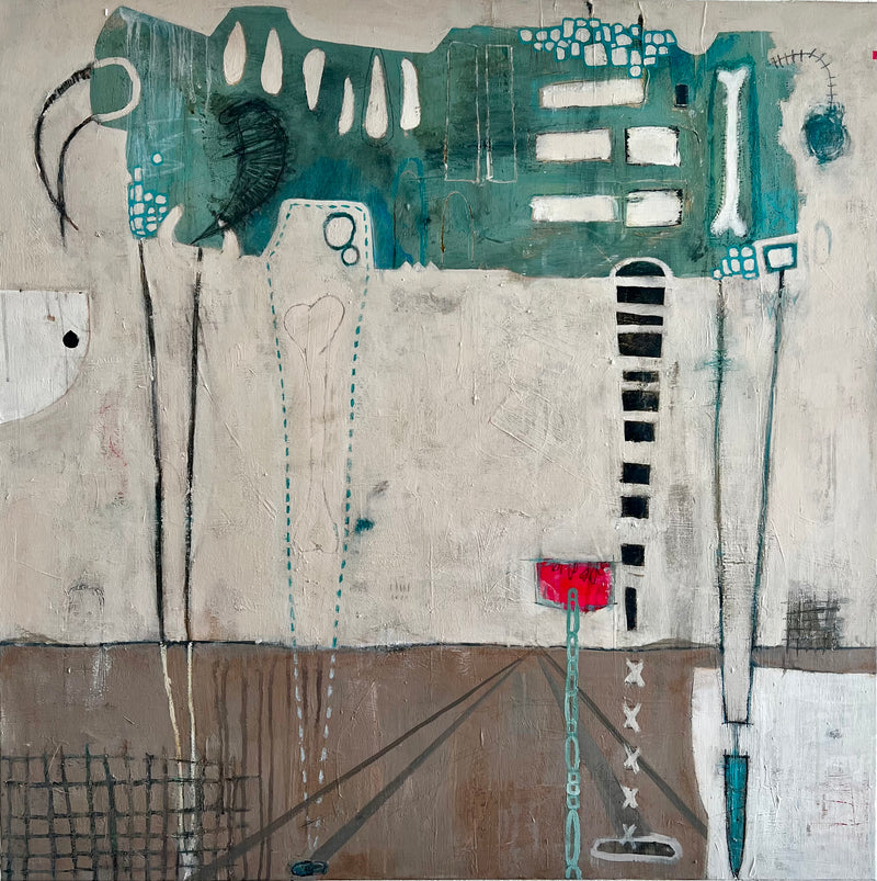 “A Bull Walking the Desert" (36 x 36 in)