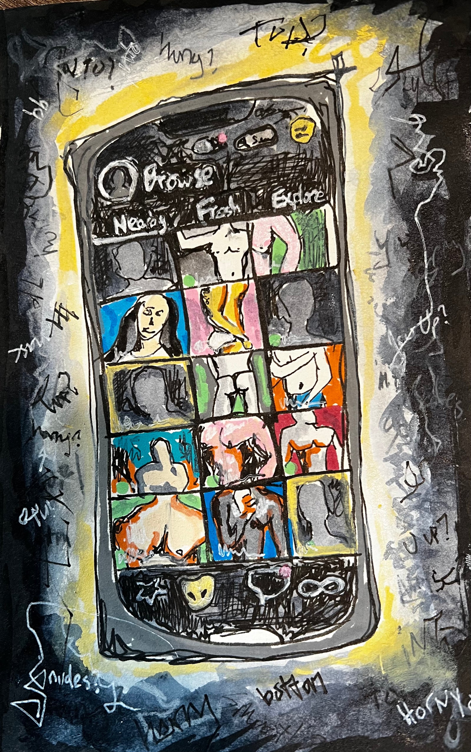 “U Up?" (5.5 x 8.5 in)